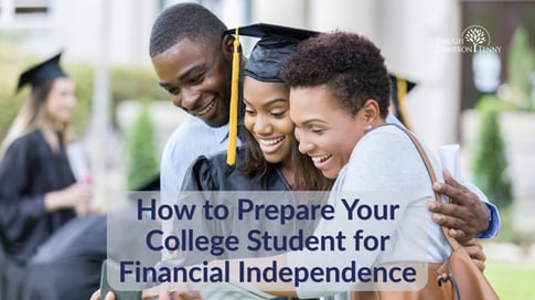 Parents helping a college student gradually assume financial responsibility