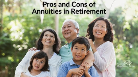 Multigenerational family smiling outdoors, from Spaugh Dameron Tenny's guide to the pros and cons of annuities in retirement