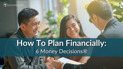 6 Money Decisions® framework showing earn, spend, save, borrow, give, and protect